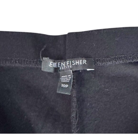 Eileen Fisher Women's Sz 10P or 10 Petite Black Elastic Waist Pull-On Pants - Picture 4 of 8